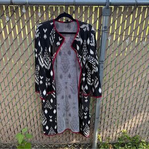 Antthony Original NWT Womens Open Front Jacquard Duster Cardigan sz Large NEW